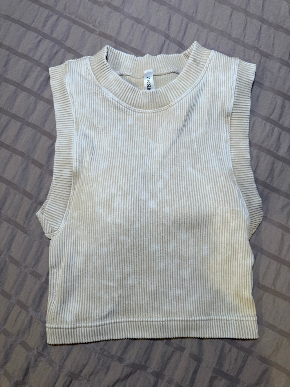 Zenana Ribbed Sleeveless Crop Top with padding